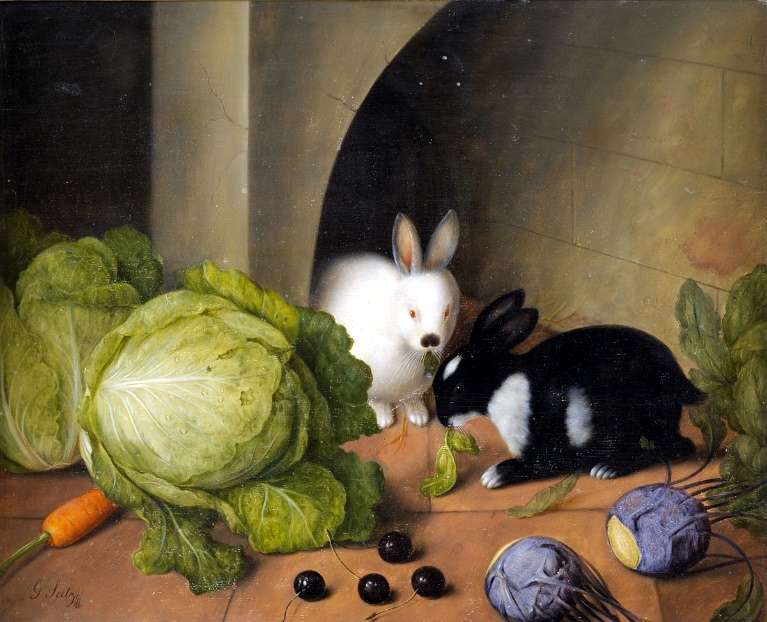 Schilderij van Johann Georg Seitz, 19e eeuw.